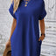 Elegant Round Neck Short Sleeve Mini Dress