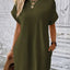 Elegant Round Neck Short Sleeve Mini Dress