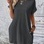 Elegant Round Neck Short Sleeve Mini Dress