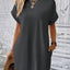 Elegant Round Neck Short Sleeve Mini Dress