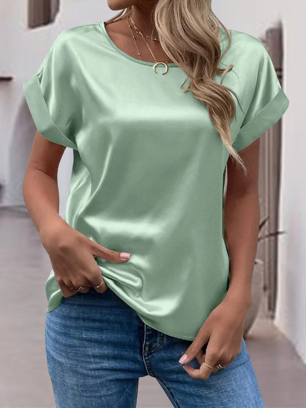 Round Neck Short Sleeve T-Shirt - Korvel