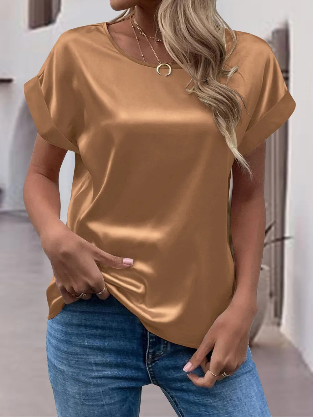 Round Neck Short Sleeve T-Shirt - Korvel