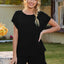 Round Neck Short Sleeve T-Shirt and Drawstring Shorts Lounge Set - Korvel