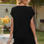 Round Neck Short Sleeve T-Shirt and Drawstring Shorts Lounge Set - Korvel