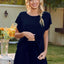 Round Neck Short Sleeve T-Shirt and Drawstring Shorts Lounge Set - Korvel