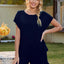 Round Neck Short Sleeve T-Shirt and Drawstring Shorts Lounge Set - Korvel
