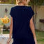 Round Neck Short Sleeve T-Shirt and Drawstring Shorts Lounge Set - Korvel