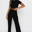 Round Neck Short Sleeve Top and Pants Set - Korvel