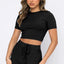 Round Neck Short Sleeve Top and Pants Set - Korvel