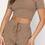 Round Neck Short Sleeve Top and Pants Set - Korvel