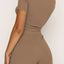 Round Neck Short Sleeve Top and Pants Set - Korvel