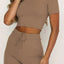 Round Neck Short Sleeve Top and Pants Set - Korvel