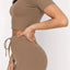 Round Neck Short Sleeve Top and Pants Set - Korvel