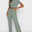 Round Neck Short Sleeve Top and Pants Set - Korvel