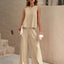 Round Neck Sleeveless Top and Wide Leg Pants Set - Korvel