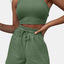 Round Neck Top and Drawstring Shorts Set - Korvel
