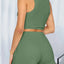 Round Neck Top and Drawstring Shorts Set - Korvel