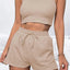 Round Neck Top and Drawstring Shorts Set - Korvel