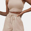Round Neck Top and Drawstring Shorts Set - Korvel
