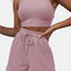 Round Neck Top and Drawstring Shorts Set - Korvel