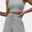 Round Neck Top and Drawstring Shorts Set - Korvel