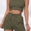 Round Neck Top and Drawstring Shorts Set - Korvel