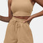 Round Neck Top and Drawstring Shorts Set - Korvel