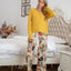 Round Neck Top and Printed Pants Lounge Set - Korvel