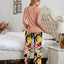 Round Neck Top and Printed Pants Lounge Set - Korvel