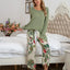 Round Neck Top and Printed Pants Lounge Set - Korvel