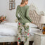 Round Neck Top and Printed Pants Lounge Set - Korvel
