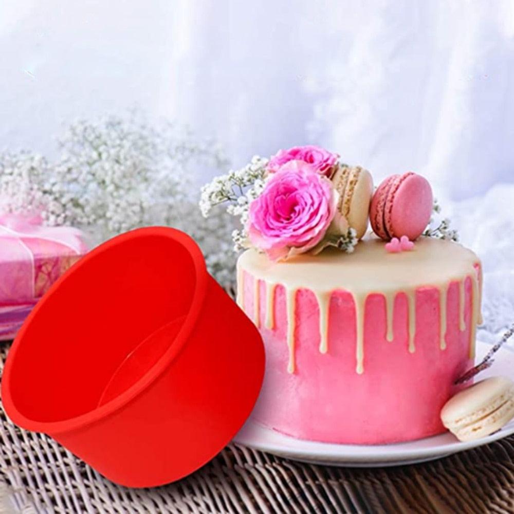 Moule à gâteau en silicone rond premium - Poêle à gâteau antiadhésive de 4 pouces