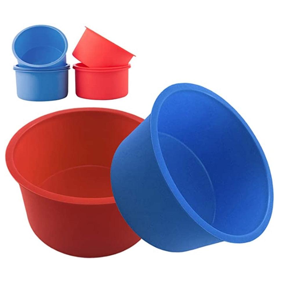 Moule à gâteau en silicone rond premium - Poêle à gâteau antiadhésive de 4 pouces