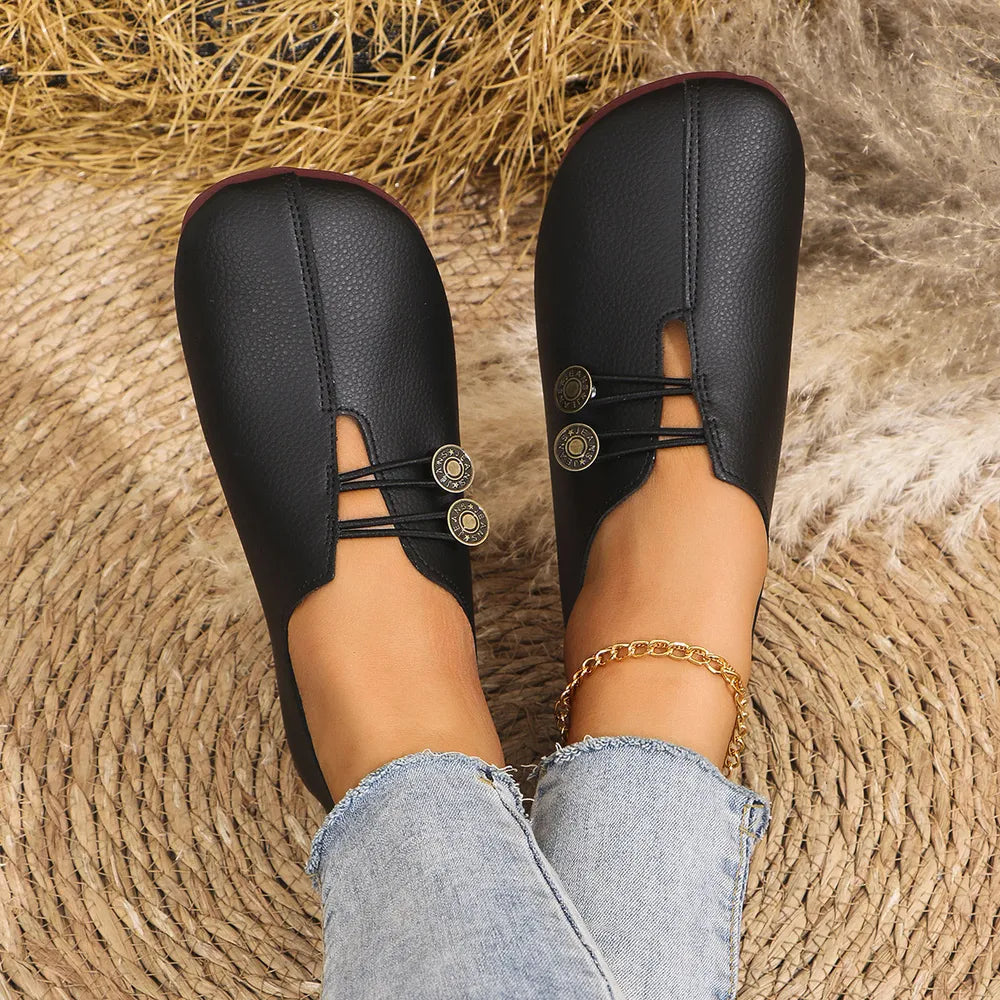 Round Toe Flat Slip-Ons - Korvel