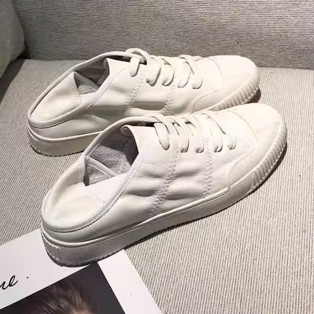 Round Toe Lace Up Sneakers - Korvel