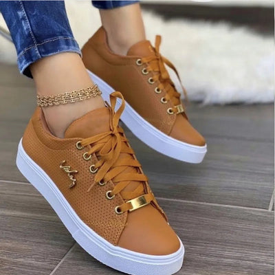 Round Toe Lace Up Sneakers - Korvel