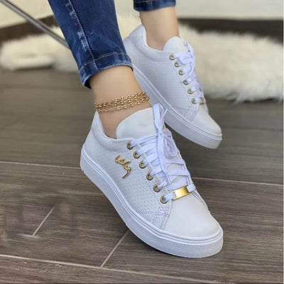 Round Toe Lace Up Sneakers - Korvel