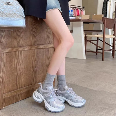 Round Toe Platform Athletic Shoes