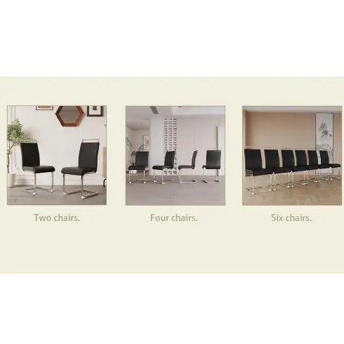 Modern PU Faux Leather Dining Chairs - Set of 4