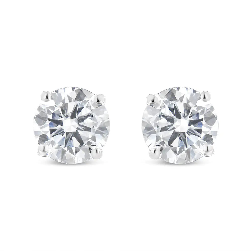 IGI Certified 14K White Gold Lab Grown Diamond Stud Earrings