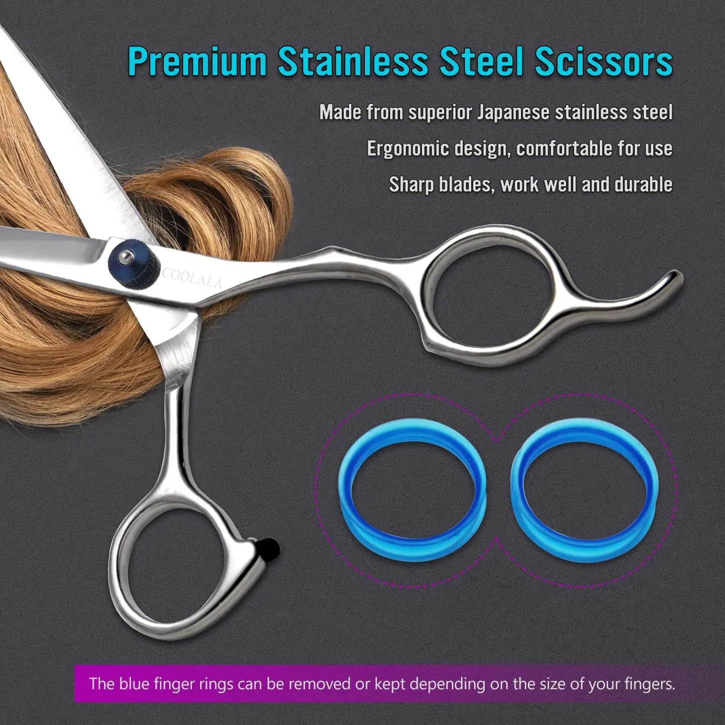 Ciseaux de coupe de cheveux en acier inoxydable premium - 6,5 pouces