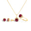10K White Gold Purple Amethyst & Diamond Halo Jewelry Set
