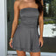 Elegant Ruched Layered Tube Mini Dress