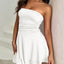 Elegant Ruched Layered Tube Mini Dress