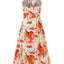 Ruched Printed Halter Neck Dress - Korvel