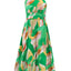 Ruched Printed Halter Neck Dress - Korvel