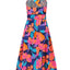 Ruched Printed Halter Neck Dress - Korvel