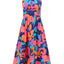 Ruched Printed Halter Neck Dress - Korvel