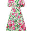 Ruched Printed Surplice Short Sleeve Dress - Korvel