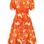 Ruched Printed Surplice Short Sleeve Dress - Korvel